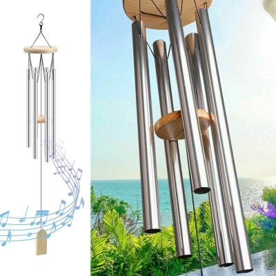 6 Home Decor Garden Tone Gift Tubes Bells Wind Large Deep
