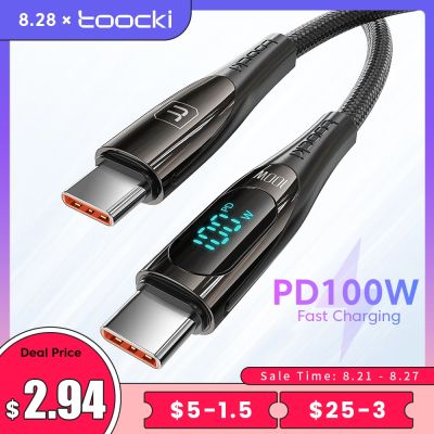 Chaunceybi Toocki 100W USB C to Cable 6A Fast Charging Type Digital Display Data Cord MacBook