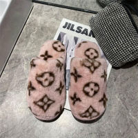 Furry Fur Slide Flip Flops Home Slipper Woman Winter Warm Shoes Ladies Slip On Female Flat Ladies Soft Plush Slippers