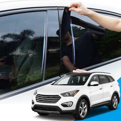รถจัดแต่งทรงผมรถหน้าต่างเสาตัดสติ๊กเกอร์กลาง BC คอลัมน์สติ๊กเกอร์อุปกรณ์ภายนอกสำหรับ Hyundai Santa Fe IX45 DM 2013-2018
