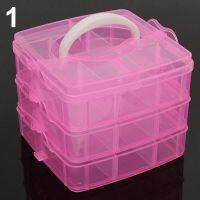 3 Layers 18 Compartments Clear Storage Box Container Jewelry Bead Organizer Case Plastic Multifunction Empty Box