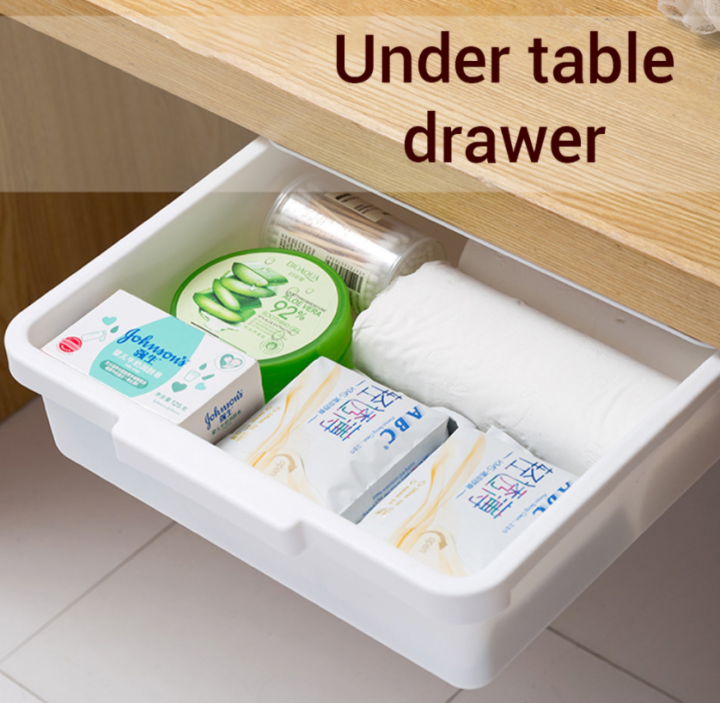 Activebae Hidden Under Table Drawer Tray Space Saving Hanging Desk ...