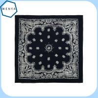 WENYA 22นิ้ว ที่คาดผม อุปกรณ์ขี่ม้า สายรัดข้อมือ ผ้าพันคอสี่เหลี่ยม Paisley Bandana หมวก ผ้าพันคอ