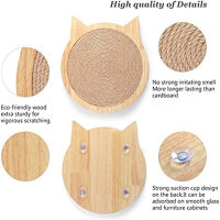 Cat Scratch Board Sisal Hemp with Sucker Pet Claws Care Toys Nail Scraper Grinding Claws Device Wall-Hung Upright Wear Resisting