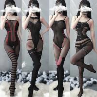 【LZ】☋❏✐  Novo sexy collants lingerie mangueira meias femininas preto aberto virilha íntima roupa interior teddy traje porno bodystockings bodysuit