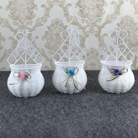 【CC】 Hanging Basket Garden Vase Sundries Organizer Wall Artificial Rattan Pots