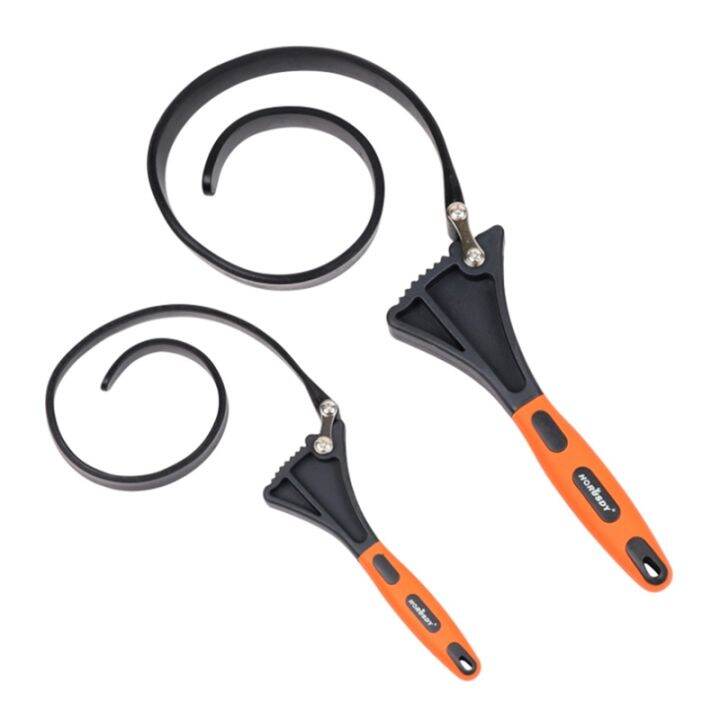 HORUSDY 2Piece Oil Filter Wrench Set, 4 Inch and 6 Inch Rubber Strap