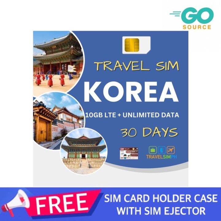 Korea 30 Days 10GB + UNLIMITED Data Travel Sim Card Lazada PH