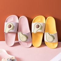 Women Men Summer Slippers Casual Sandals Beach Slides Cartoon Fruits Avocado Flip Flops Non-Slip Soft Sole Lovers Bathroom Shoes