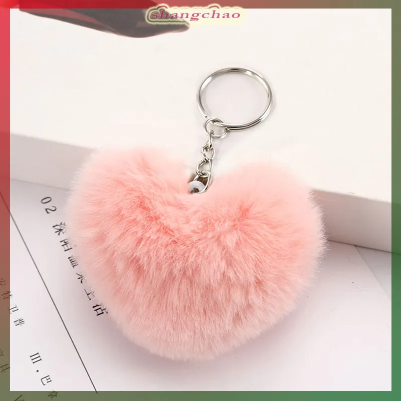 DIY 8CM Faux Rabbit Fur Pom Pom Ball Pompoms Cute Keychain Accessories 1pc