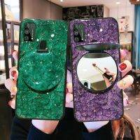 [On1ine 3C Digital} กรณี Glitter สำหรับ Samsung Galaxy Note20 20Ultra S21 S20 S20FE 5G S10 S9 S8 M30S M21 M21S M31S แต่งหน้ากระจกซิลิโคน