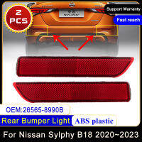 สำหรับนิสสัน Sylphy B18 2020 ~ 2023 26565-8990B ซ้ายขวาด้านหลังกันชนสะท้อนแสงรถยนต์ไฟเบรกหยุดเปิดไม่มีหลอดไฟอุปกรณ์เสริม