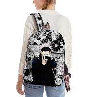 【jw】▪۩◆  Jujutsu Kaisen Japão Anime Quadrinhos Mochila Dos Desenhos Animados Meninos Meninas Adolescente Schoolbag Homens Oxford Impermeável