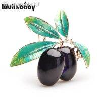 【hot】◈✾ Wuli Baby-Purple Olives Esmalte Broches Banquet Brooch Alloy Plantas Meninas Saco Acessórios Mulheres e Homens