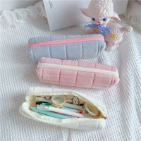 Kawaii Pencil Case Bag for Girls Cute Plush Pen Pouch Box Small Aesthetic Student School Supplies Korean Stationery