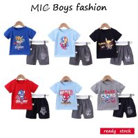 ♛MIC♛ Fashion 1-4Y Baby Boy Suits 2Pcsset T-shirt + Shorts Set Kids Clothes Shirts Pants Budak Lelaki Baju 男童短袖套装