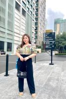 BELLA JL49 PLUS SIZE JUMPSUIT ชุดจั้มสาวอวบ ผ้าทอสไตล์ฝรั่งเศษ (XL40-43”) จั้มสูทสาวอวบ ชุดทำงานสาวอวบ ชุดไปงานแต่งสาวอวบ ชุดสาวอวบสวยๆ แฟชั่นสาวอวบ2022