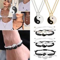 COD SDGREYRTYT 2pcs Couple Yin Yang Bracelets Handmade Braided Rope Friendship Best Friend Forever Love Jewellery Gifts