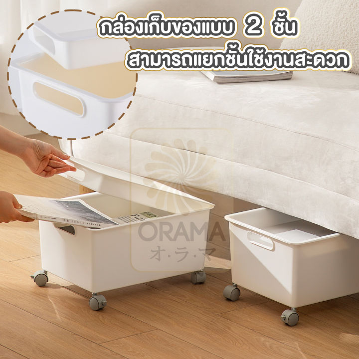 orama-กล่องเก็บของ-ที่ใส่หนังสือใต้โต๊ะ-กล่องจัดระเบียบ-ctn312-กล่องเก็บหนังสือ-กล่องใส่หนังสือ-มีล้อเคลื่อนย้าย-สามารถวางซ้อนกันได้-2ทรง