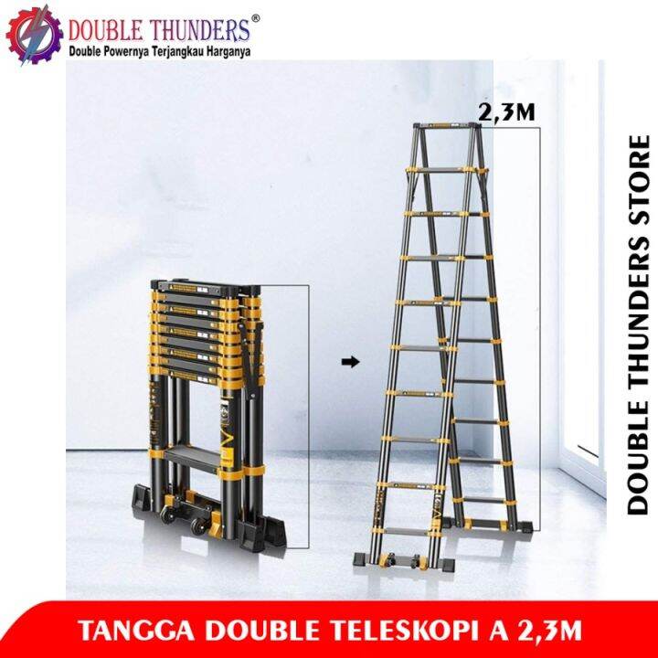 Tangga Lipat Aluminium Teleskopik M Sisi Yb Double Thunders