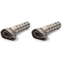 2X Motorcycle Hexagonal Exhaust Muffler Adjustable Pipe DB Baffle Adjustable Muffler Tail Pipe