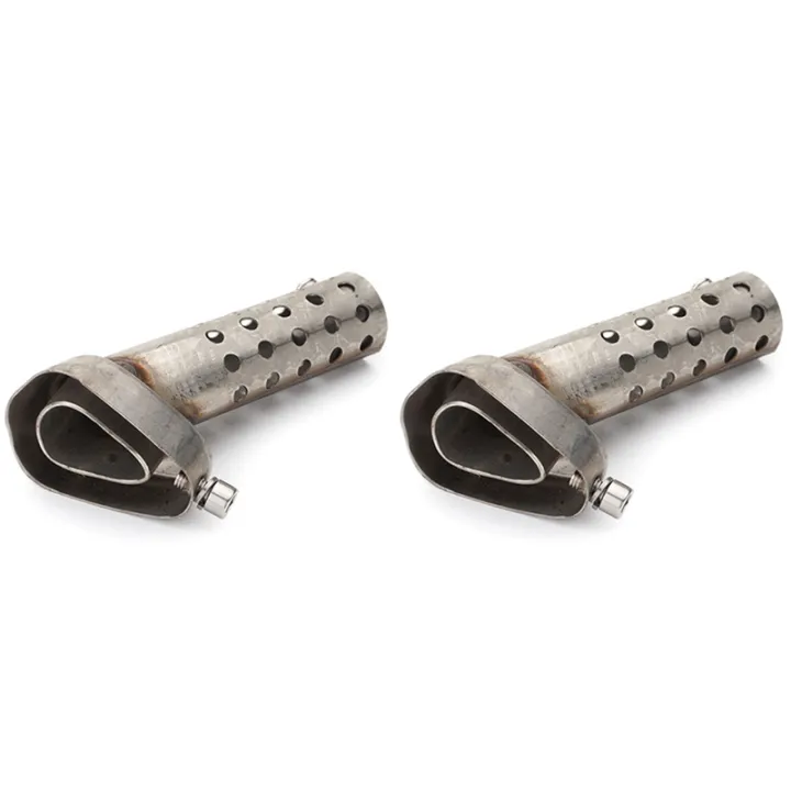 2X Motorcycle Hexagonal Exhaust Muffler Adjustable Pipe DB Baffle Adjustable Muffler Tail Pipe