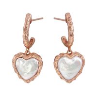 Vetiver Pearl Handmade heart L-shape freshwater pearl earring ต่างหูเงินแท้ เงินสเตอร์ลิง925 เครื่องประดับ ต่างหูแฟชั่น