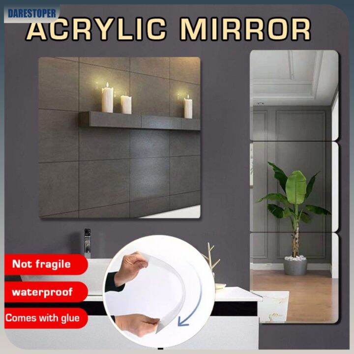 【COD】HD Full-length Wall-mounted Mirror Stitching Mirror Self-adhesive ...