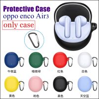 เคสป้องกันสําหรับ for Oppo enco Air 3 Case Cover Protector, ฝาครอบป้องกันซิลิโคนสําหรับหูฟัง Oppo Air3 พร้อมล็อคตะขอพวงกุญแจสีดําสีน้ําเงินสีเขียวสีแดงสีเหลือง