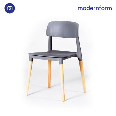 Modernform เก้าอี้เอนกประสงค์ เก้าอี้สัมมนา  รุ่น PW018  สีเทา สไตล์เฉพาะตัว ง่ายต่อการเคลื่อนย้าย สะดวกในการจัดเก็บ ใช้งานได้อเนกประสงค์  เก้าอี้พลาสติก ขาไม้จริง