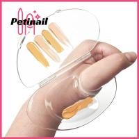 PETINAIL มือถือทำความสะอาดง่ายสำหรับแต่งหน้ารองพื้นชุดเครื่องมือทำเล็บศิลปะเล็บจานอะคริลิคพาเลทสำหรับแต่งหน้าโปร่งใสจานผสมแต่งหน้าชุดเครื่องสำอางอายแชโดว์เล็บศิลปะ