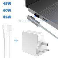 อุปกรณ์ชาร์จไฟสำหรับชาร์จอะแดปเตอร์ชาร์จในรถยนต์แบบ2-IN-1 45W 60W 85W 2แบบ T-Tip L-Tip เหมาะสำหรับ Apple Macbook Air Pro ทุกรุ่น