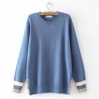 【มีไซส์ใหญ่】Plus Size Womens Knitted Casual Sweaters Oversized Long Sleeved Vintage Female Pullovers