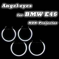 คุณภาพดี2*131มม. + 2*146มม. สำหรับ BMW E46 Non-ไฟหน้ารถยนต์ Halo S CCFL Angel ชุดเลนส์สีขาว4 S