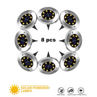 2-8pcs 8 led Solar Buried Light 1pcs Waterproof Underground Lamp Garden Floor Deck Lights for Yard Driveway Terrace Stairs Lawn