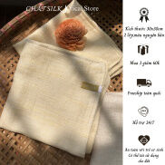 Khăn Mặt tơ tằm 2 lớp màu vàng làm sạch da CHẤT SILK cao cấp 30x30 100% tự