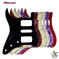 ชิ้นส่วน Pleroo-สำหรับมือซ้ายของสหรัฐอเมริกา  Mexico Fd Strat 11รูสกรู HSH สอง Humbuckers เดียว St Pickguard กีตาร์รอยขีดข่วนแผ้น