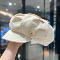 หญิงจีบ Patched แปดเหลี่ยมหมวก British R Beret ฤดูใบไม้ร่วง Cloudy Big Head แฟชั่น Newsboy Cap