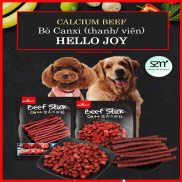 Thanh thịt bò bổ sung Canxi cho chó Hello Joy thanh viên 500gr túi Bánh
