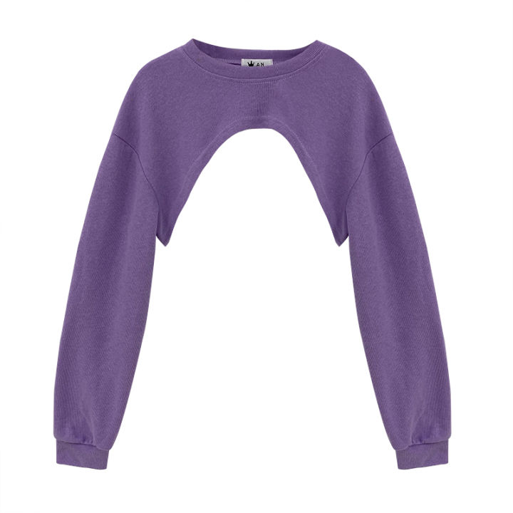 sweatshirt-womens-trendy-ins-loose-korean-design-sense-jacket-new-autumn-waistless-ultra-short-stacking-top