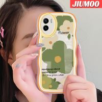 เคส JIUMOO สำหรับ VIVO Y15s เคส Y01 Y15a ลายการ์ตูนดอกไม้แฟชั่นลายคลื่นความคิดสร้างสรรค์เคสโทรศัพท์แบบใสขอบซิลิโคนกล่องกันกระแทกเคสนิ่มโปร่งใสป้องกันเลนส์กล้อง