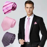 《The Empty island House》7.5M Mens Ties PinkFashion Polka Dotstricare เนคไท Corbatas GravataSilk Business Tie สำหรับผู้ชาย