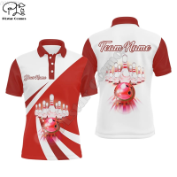 【high quality】  Bowling 3d Printed Mens Short Sleeved Polo Shirt S-6XL