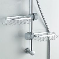 Bathroom Shelf Black Shower Storage Basket Storage Rack Adjustable Faucet Drainage Shelf Kitchen Sundries Storage Rack