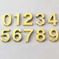 1x Self Adhesive 3D Golden Number Stickers House Room Door Number Plate Sign Home Apartment Cabinet Mailbox Outdoor Door Numbers-so6