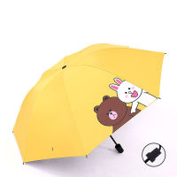 Windproof 3 Folding Umbrella Manual Womens For Rain Sun Folding Uv Umbrellas Rain Cartoon Girls Creative 8 Ribs Umbrella