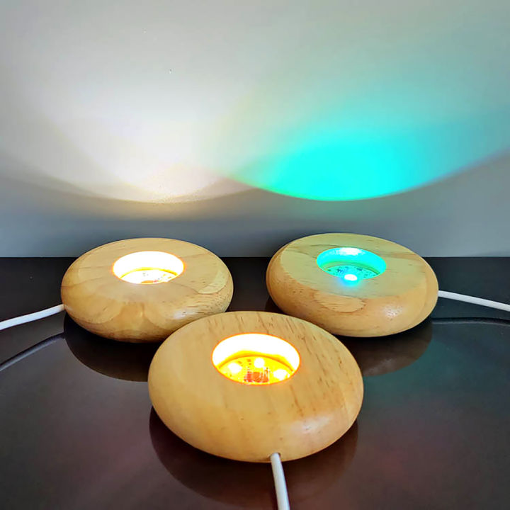 คลังสินค้าพร้อม-ฐานโคมไฟ-led-โคมไฟ6led-3d-ฐานไฟกลางคืนฐานเรืองแสงไม้กลมสำหรับแก้วคริสตัลเรซิ่นศิลปะตกแต่งบ้านห้องนอน