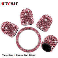 4pcs คริสตัลเพชร rhinestone ยางวาล์ว Stem caps Universal DUST caps พร้อมแหวน1ชิ้นสติกเกอร์ติดเครื่องยนต์