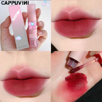 Cappuvini ลิปเคลือบริมฝีปากคงทนลิปแมทกำมะหยี่โคลนไม่ซีดลิปกลอสถ้วยไม่ติดลิปสติกกันน้ำขาว