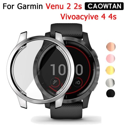 กรณี Protector สำหรับ Garmin Venu 2 2S Vivoacyive 4 4S สายนาฬิกาข้อมือสายคล้องเพชรสะท้อนแสงฝาครอบป้องกัน Hard ชิ้นกรอบกันชน